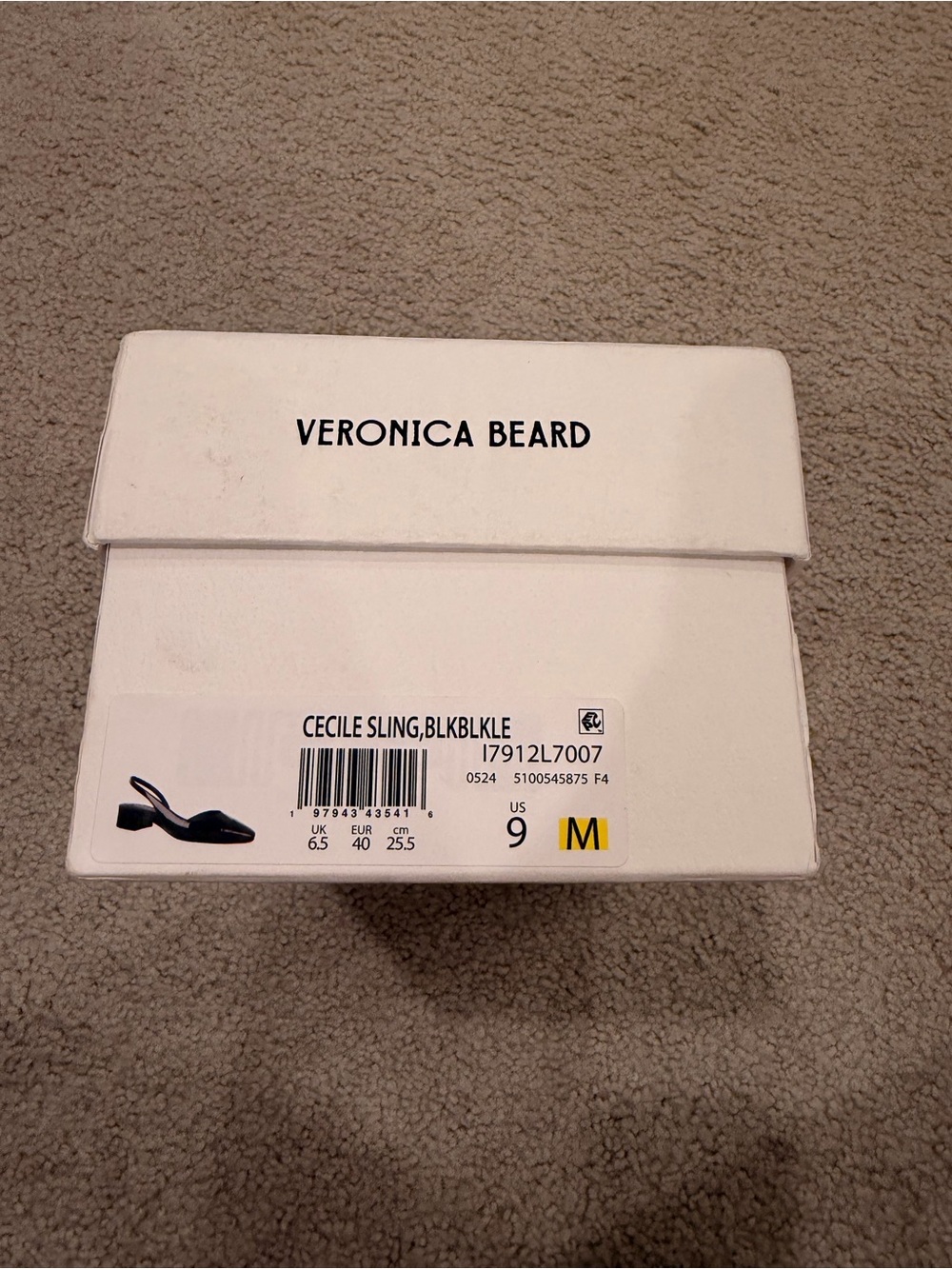 Veronica Beard Cecile Black Patent Slingback Low Heel Pumps 9 - Picture 6 of 7